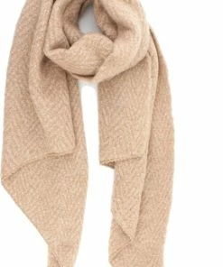 Beste deal ✨ Accessories Junkie Amsterdam Elvine Wool Scarf- Black Friday- Puntige Lange Warme Dames Sjaal- Leertje- Uni- Luxe Cadeau-Winter-Omslagdoek-Stola-Camel 😉