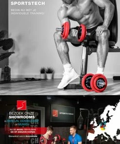 Promo 🌟 Sportstech AH300 Halterset - Korte&lange Halter Dumbbell Ineen - 20 Kg - Halters - Gewichten 😀 -Nijdam Shop 516x840