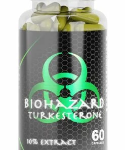 Begroting ⭐ Biohazard - Turkesterone - 10% Extract - 500mg - 60 Capsules - Testosterone Booster - Testosterone Capsules - Afvallen - Fatburner 🌟
