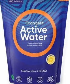 Flash-uitverkoop 😉 Orangefit Active Water - 300gr (40 Porties) - Sportwater Met Citroensmaak - BCAA & Elektrolytes - Sportdrank Poeder ⌛