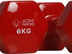 Goedkoop 😉 Active Panther Dumbbell Set 2 X 6 KG - 12 Kg Totaal - Vinyl - Rood 😍 -Nijdam Shop 550x183