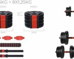 Beste Pirce 👍 XQ Max 20 Kg Dumbbell & Barbell - 3-in- 1 - Verstelbaar MET Stang 🔥 -Nijdam Shop 550x197 2