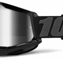 Beste Verkoop 🔔 100% Strata 2 Motocross Enduro MTB Cross Bril Met Spiegel Lens - Zwart 😀