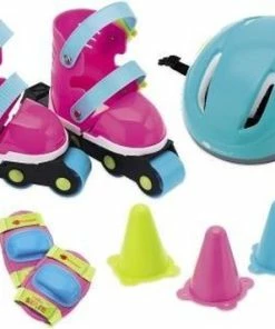 Promo 👍 Rolschaatsen Met Brede Wielen - Imaginarium - Verstelbare Skates - Inclusief Helm, Beschermers, Tas En Pionnen - Roze 🤩
