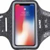 Nieuw 👍 Athletix® Premium Sportarmband - Universele Hardloop Armband - IPhone, Samsung & Huawei - Smartphonehouder - Reflecterend, Spatwaterdicht, Sleutelhouder, Verstelbaar - Lycra - Grijze Sportarmband - ATHLETIX ❤️
