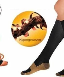 Beste deal ⭐ AA Commerce Duopack Compressiekousen / Steunkousen - Elastische Hardloop / Sport / Vliegtuig Compressie Sokken - Running Travel Sock - Reissokken / Reis Kousen - Heren/Dames - Maat 36/37/38/39/40 ✔️ -Nijdam Shop 550x387 1