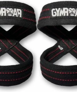 Begroting 🌟 Gymroar Figure 8 Lifting Straps (met Opbergtas) - Anti Slip Deadlift Straps - Bodybuilding - Powerlifting - Lifting Belt - Zwart/Rood - S 💯