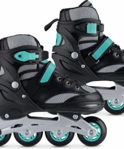 Promo ✨ Navaris Verstelbare Skeelers Verschillende Maten - Verstelbare Skates Voor Meisjes En Jongens - Inline Skates Kinderen Blauw/grijs - Meerdere Maten 👍 -Nijdam Shop 550x410