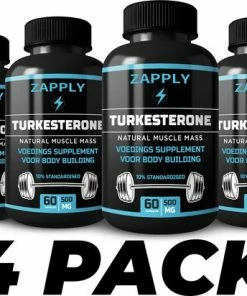 Goedkoop 👍 Zapply- Turkesterone 10% - 4 Pack - TURK PRO 240 Capsules (500mg) - Testosteron Booster - Muscle Builder - Spiergroei - Afvallen - Droogtrainen 🤩