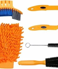 Beste Verkoop ๐ AA Commerce XL Fiets Onderhoud Set - Fiets Reiniger Met 5 Borstels & Handschoen - Fietsketting Kettingborstel - Fietsborstel Kettingreiniger Bike Cleaner Met Microvezel Washandschoen - Schoonmaakset ๐