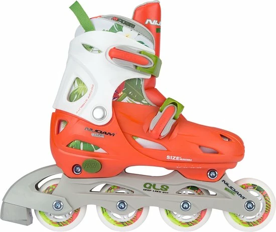 Beste deal 🛒 Nijdam Inlineskates Junior Verstelbaar - Hardboot - Jungle - Perzik/Groen/Wit - 27-30 👏 3 Beste deal 🛒 Nijdam Inlineskates Junior Verstelbaar - Hardboot - Jungle - Perzik/Groen/Wit - 27-30 👏