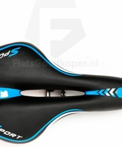 Nieuw 👏 Voltano Sport Fietszadel – Gel Trekking Zadel – Met Uitsparing – Unisex - Zwart / Blauw - Incl. Gratis Zadelstrop 🥰 -Nijdam Shop 550x466