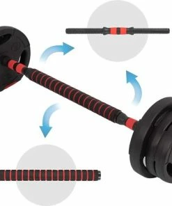 Beste Pirce 👍 XQ Max 20 Kg Dumbbell & Barbell - 3-in- 1 - Verstelbaar MET Stang 🔥 -Nijdam Shop 550x467 3