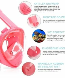 Hete verkoop 🔔 Campingwise Full Face Duikmasker - Kids - Maat XS - Roze 🌟 -Nijdam Shop 550x477 8