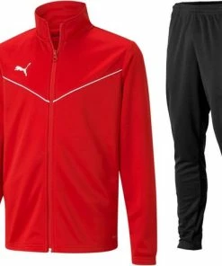 Beste deal 🔔 Puma Teamrise Trainingspak - Maat 164 - Unisex - Rood/zwart 💯