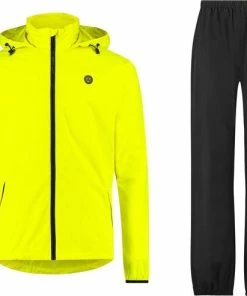 Uitgang 🌟 AGU GO Regenpak Essential Unisex - Geel - L - Dames & Heren - Waterdicht & Ademend 😉
