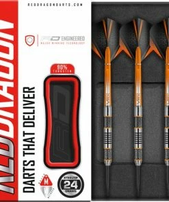 Nijdam Shop 11 Promo 😍 RED DRAGON - Amberjack 5: Steeltip Tungsten Dartpijlen Professioneel - 24 Gram ⌛