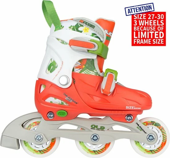 Beste deal 🛒 Nijdam Inlineskates Junior Verstelbaar - Hardboot - Jungle - Perzik/Groen/Wit - 27-30 👏 6 Beste deal 🛒 Nijdam Inlineskates Junior Verstelbaar - Hardboot - Jungle - Perzik/Groen/Wit - 27-30 👏 - Afbeelding 4