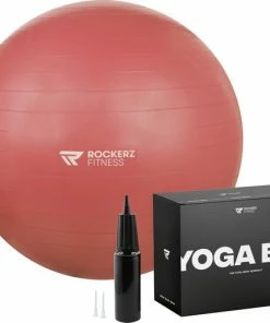 Korting 🎁 Rockerz Fitness® - Yoga Bal Inclusief Pomp - Pilates Bal - Fitness Bal - Zwangerschapsbal - Goede Houding Bij Het Thuiswerken - 65 Cm - Kleur: Rose Gold 😍