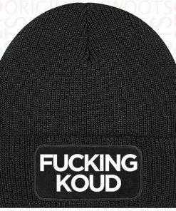 Coupon 😉 Beechfield FUCKING KOUD Unisex Muts - Zwart - Beanie - One Size - Grappige Teksten - Quotes - Kwoots - Wintersport - Aprés Ski Muts - Ik Wil Zomer 🔥