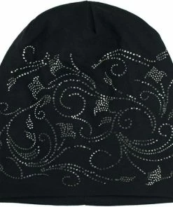 Korting 👍 AOP Chemo Muts Met Strass Steentjes Kleur Zwart Maat One Size 🎁 -Nijdam Shop 550x521 3