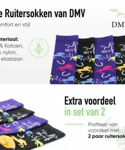 Groothandel ✨ Dmv Paardrijsokken Dames Zonder Naad - Maat 39-42 – Naadloze Ruitersokken Met Paardenprint - Ruitersport Kleding - Katoen - Paars ✔️ -Nijdam Shop 550x523 10