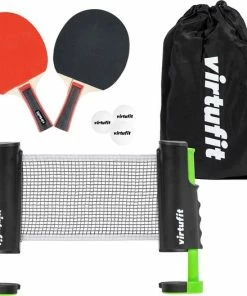 Beste Pirce ⌛ VirtuFit Verstelbaar Tafeltennisset - Met Tafeltennistafel Batjes En 3 Pingpongballen 👏