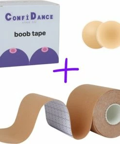 Coupon ✔️ ConfiDance - Boob Tape + Nipple Covers - Fashion Tape - Borst Tape - Plak BH - Tepelplakkers - Beige ❤️