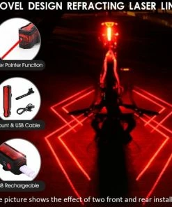 Beste Pirce ๐ NA Fietsverlichting USB Oplaadbaar Fiets Achterlicht LED Laser ๐