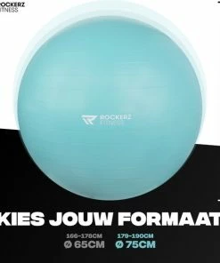 Kopen ???? Rockerz Fitness® - Yoga Bal Inclusief Pomp - Pilates Bal - Fitness Bal - Zwangerschapsbal - Goede Houding Bij Het Thuiswerken - 75 Cm - Kleur: Turquoise ???? -Nijdam Shop 550x537 2