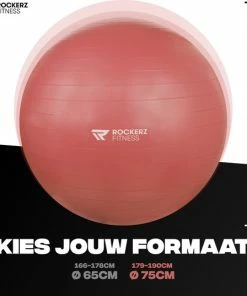 Uitgang 🎉 Rockerz Fitness® - Yoga Bal Inclusief Pomp - Pilates Bal - Fitness Bal - Zwangerschapsbal - Goede Houding Bij Het Thuiswerken - 75 Cm - Kleur: Rose Gold 💯 -Nijdam Shop 550x537 4