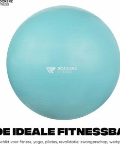 Kopen ???? Rockerz Fitness® - Yoga Bal Inclusief Pomp - Pilates Bal - Fitness Bal - Zwangerschapsbal - Goede Houding Bij Het Thuiswerken - 75 Cm - Kleur: Turquoise ???? -Nijdam Shop 550x539 4