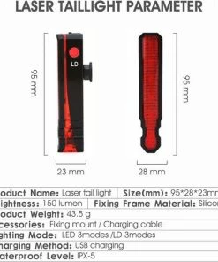 Beste Pirce 🎁 NA Fietsverlichting USB Oplaadbaar Fiets Achterlicht LED Laser 👍 -Nijdam Shop 550x540 4