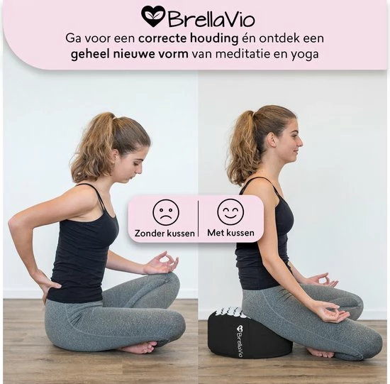 Korting ๐ BrellaVio Acupressuur Meditatiekussen Met Boekweit Vulling - 35x17 Cm - Zwart - Rond En Hoog Yoga Kussen ๐งจ 6 Korting ๐ BrellaVio Acupressuur Meditatiekussen Met Boekweit Vulling - 35x17 Cm - Zwart - Rond En Hoog Yoga Kussen ๐งจ - Afbeelding 4