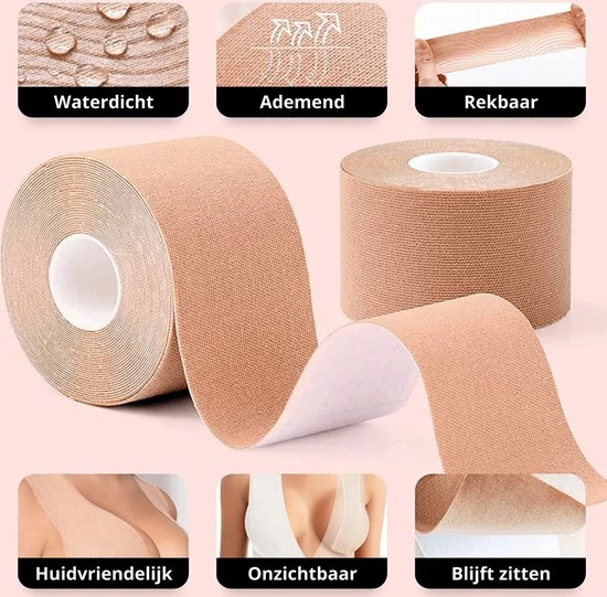 Beste deal ๐ ProductPlanet Premium Boob Tape - Inclusief 2 Silicone Nipple Covers + 4 Satijn Nipple Covers - Plak BH - 7,5 Cm X 5 Meter - Geschikt Voor Cup A Tot En Met F - Fashion Tape - BoobTape - Sandy / Roze โจ 6 Beste deal ๐ ProductPlanet Premium Boob Tape - Inclusief 2 Silicone Nipple Covers + 4 Satijn Nipple Covers - Plak BH - 7,5 Cm X 5 Meter - Geschikt Voor Cup A Tot En Met F - Fashion Tape - BoobTape - Sandy / Roze โจ - Afbeelding 4