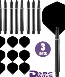 Beste Verkoop 🌟 ABC Darts - Dart Flights En Dart Shafts - Zwart - 3 Sets 😀 -Nijdam Shop 550x541 6