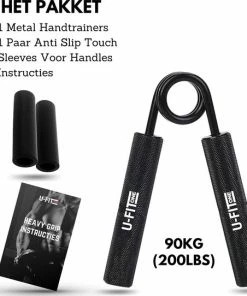 Flash-uitverkoop 👍 U-Fit One Metal Handtrainer 90kg Met 2 Soft Touch Sleeves - Grip Trainer - Handknijper - Knijphalter - Armtrainer - Hand Knijper - Handgripper - Heavy Gripper - Onderarm - Buigveer 🥰 -Nijdam Shop 550x542 12