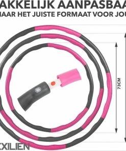 Uitgang ✨ Exilien Fitness Hoelahoep 1,2 Kg – Weighted Hula Hoop – Verzwaarde Hoepel – Sport Hoepel – Vetverbranding – Gymnastiek – Fitness – Foam – Grijs/roze 🎉 -Nijdam Shop 550x544