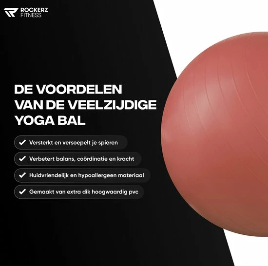 Korting ๐ Rockerz Fitness® - Yoga Bal Inclusief Pomp - Pilates Bal - Fitness Bal - Zwangerschapsbal - Goede Houding Bij Het Thuiswerken - 65 Cm - Kleur: Rose Gold ๐ 8 Korting ๐ Rockerz Fitness® - Yoga Bal Inclusief Pomp - Pilates Bal - Fitness Bal - Zwangerschapsbal - Goede Houding Bij Het Thuiswerken - 65 Cm - Kleur: Rose Gold ๐ - Afbeelding 6