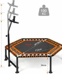 Groothandel 😀 FOXSPORT Trampoline - Jump - Fitness - Volwassene Of Kindertrampoline - Met Telefoonhouder - Fitness Trampoline Met Handvat - Mini Trampoline - Kleine Trampoline - Sport Trampoline - Inclusief Handgrip - Fitnesstrampolines - Vereist Montage - 123 Cm ✨ -Nijdam Shop 550x546 2