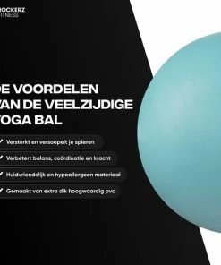Kopen ???? Rockerz Fitness® - Yoga Bal Inclusief Pomp - Pilates Bal - Fitness Bal - Zwangerschapsbal - Goede Houding Bij Het Thuiswerken - 75 Cm - Kleur: Turquoise ???? -Nijdam Shop 550x546 4