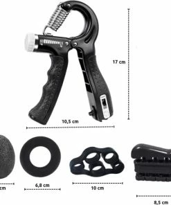 Aanbiedingen 🔥 Kangka 5-Delige Handtrainer Set – Verstelbare Handgrip, Handknijper - Vingertrainer - Onderarm Grip Trainer – Stressbal, Knijphalter, Stretcher & Grip Bal 💯 -Nijdam Shop 550x546 5
