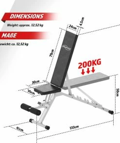 Groothandel 💯 Physionics® Multifunctionele Halterbank, Halterbank Verstelbaar, Fitnessbank, Rugleuning 5-voudig Verstelbaar, Inklapbaar, Beenhouder, Tot 200 Kg Belastbaar, Schuine Bank, Platte Bank, Trainingsbank, Fitnessbank Voor Thuis, Buiktrainer 👏 -Nijdam Shop 550x547 16