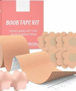 Beste deal 🔔 ProductPlanet Premium Boob Tape - Inclusief 2 Silicone Nipple Covers + 4 Satijn Nipple Covers - Plak BH - 7,5 Cm X 5 Meter - Geschikt Voor Cup A Tot En Met F - Fashion Tape - BoobTape - Sandy / Roze ✨