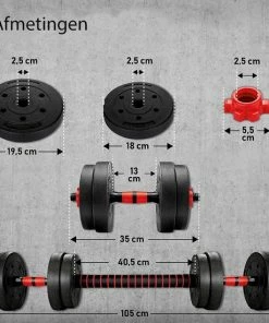 Flash-uitverkoop ⭐ Sens Design Halterset Dumbell Set Gewichten Set Zwart - 15 Kg 🥰 -Nijdam Shop 550x550 128