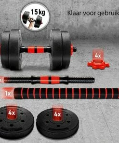 Flash-uitverkoop ⭐ Sens Design Halterset Dumbell Set Gewichten Set Zwart - 15 Kg 🥰 -Nijdam Shop 550x550 129