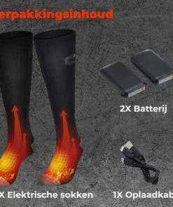 Beste Pirce 🔔 B-care Verwarmde Sokken - Elektrische Sokken - One Size Fits All - Inclusief Oplaadbare Accu - 4000 MAh Batterijen - 3 Verschillende Warmte Standen - Thermosokken - Black Friday – Sinterklaas – Schoencadeautjes Sinterklaas ⌛ -Nijdam Shop 550x550 145