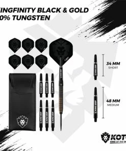 Nieuw 🥰 KOTO Kingfinity Black & Gold 90% - Dartpijlen - 24 Gram - Tungsten Darts - Zwart & Goud 🛒 -Nijdam Shop 550x550 151