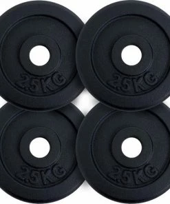 Groothandel 😉 ScSPORTS® Gewichten Set 10 Kg - Zonder Logo - 4 X 2,5 Kg - 30 Mm - Halterschijven Gietijzer 🌟