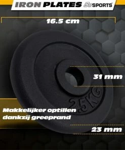 Groothandel 😉 ScSPORTS® Gewichten Set 10 Kg - Zonder Logo - 4 X 2,5 Kg - 30 Mm - Halterschijven Gietijzer 🌟 -Nijdam Shop 550x550 23